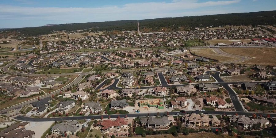 high resolution aerial photo of northgate neighborhood colorado springs