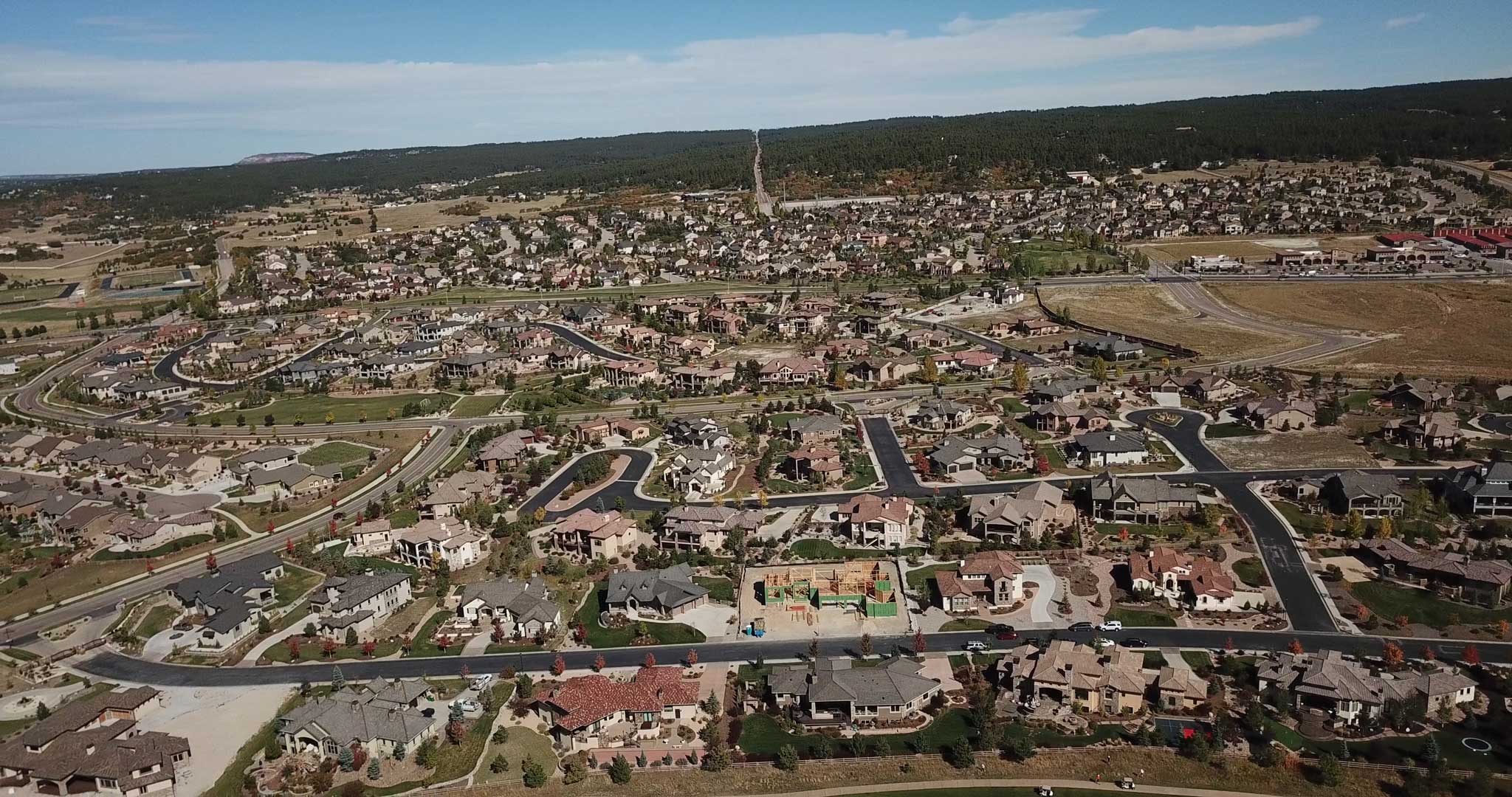high resolution aerial photo of northgate neighborhood colorado springs